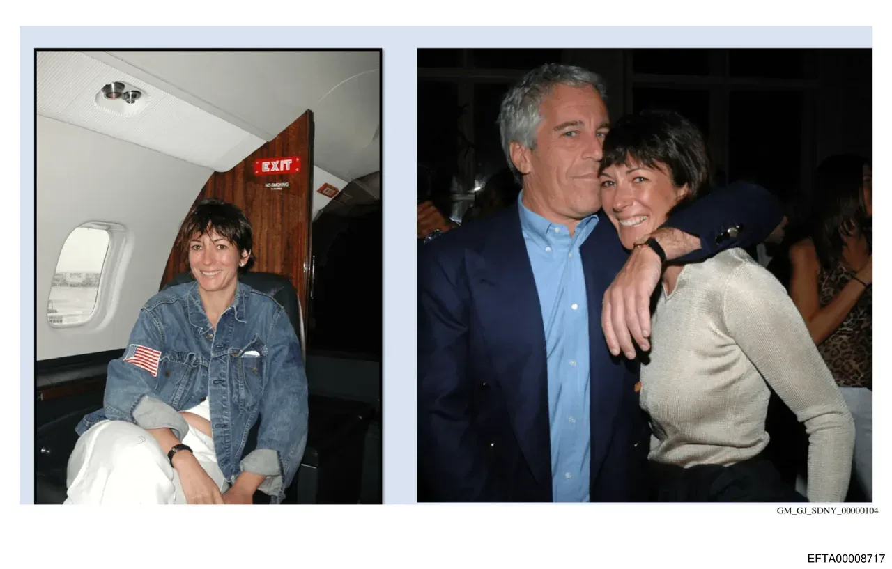 Photos of Ghislaine Maxwell on Epstein's plane and with Epstein from Maxwell trial grand jury presentation