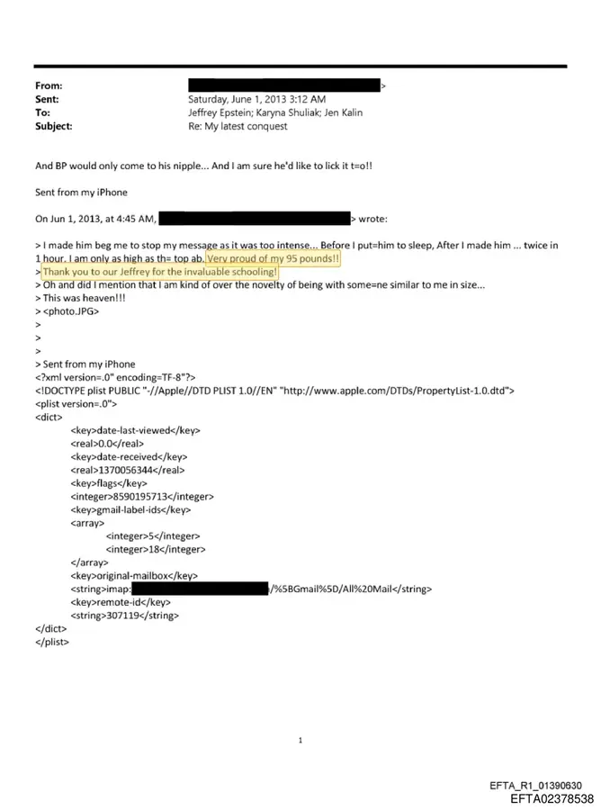 Email including 95 pounds reference and invaluable schooling phrase