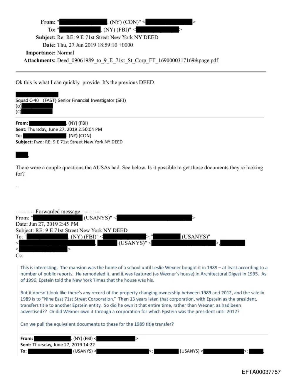 EFTA00037757 — FBI emails investigating property deed transfers