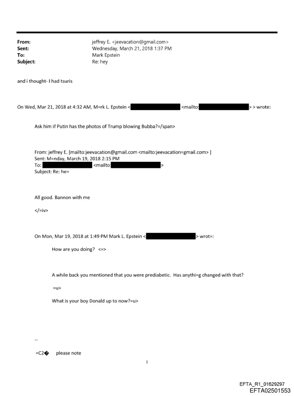 Epstein email mentioning Trump